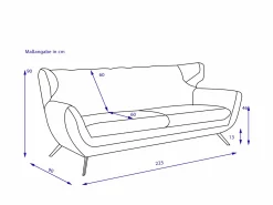 Sofa 3 Sitzer CHARLSTON Einzelsofas