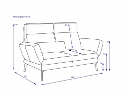 Outlet Sofa 2 Sitzer CHRISTINE Einzelsofas