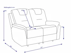 Hot Sofa 2 Sitzer HONGKONG Polstermöbel|Einzelsofas