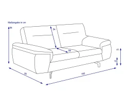 Online Sofa 2 Sitzer MEDFORD Polstermöbel|Einzelsofas