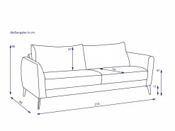 Discount Sofa 3 Sitzer KALIA Einzelsofas