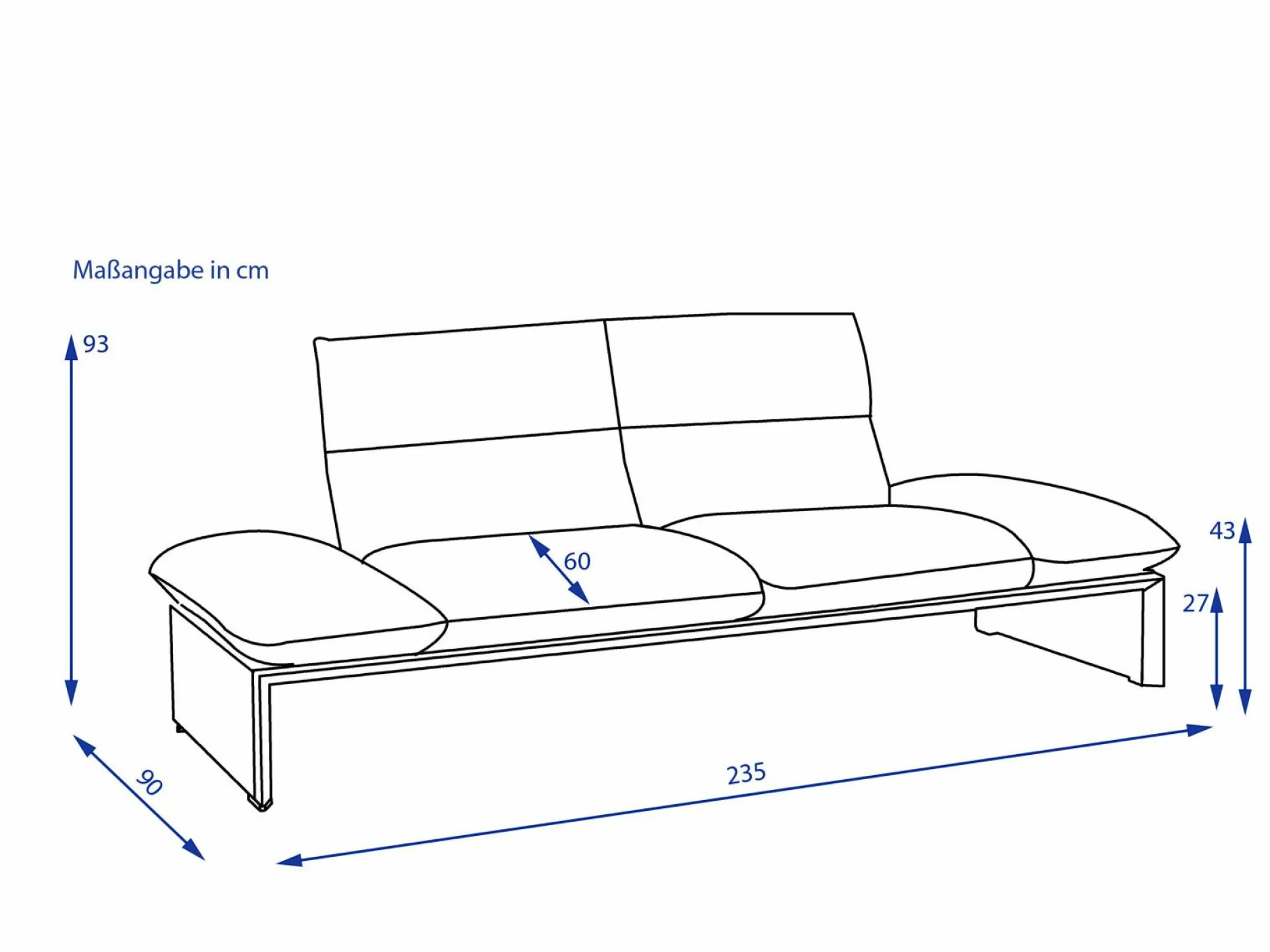Discount Sofa 2,5 Sitzer HARRIET Einzelsofas