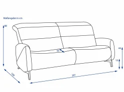 Hot Sofa 3 Sitzer RECREO Polstermöbel|Einzelsofas