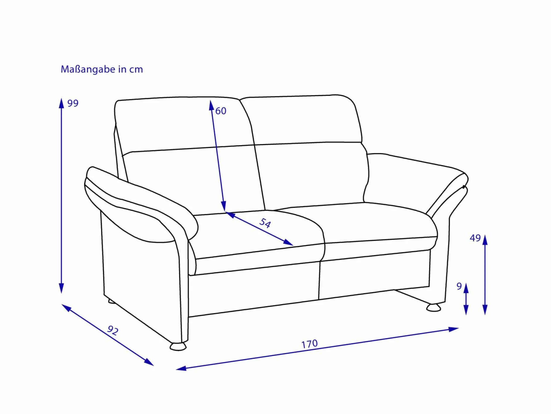 Online Sofa 2 Sitzer PEDRO Einzelsofas