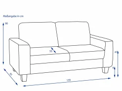 New Sofa 2,5 Sitzer BUDDY Polstermöbel|Einzelsofas