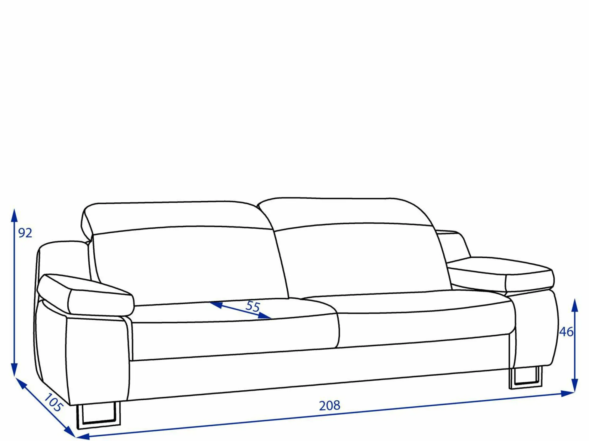 Online Sofa 2,5 Sitzer HAGEN Polstermöbel|Einzelsofas