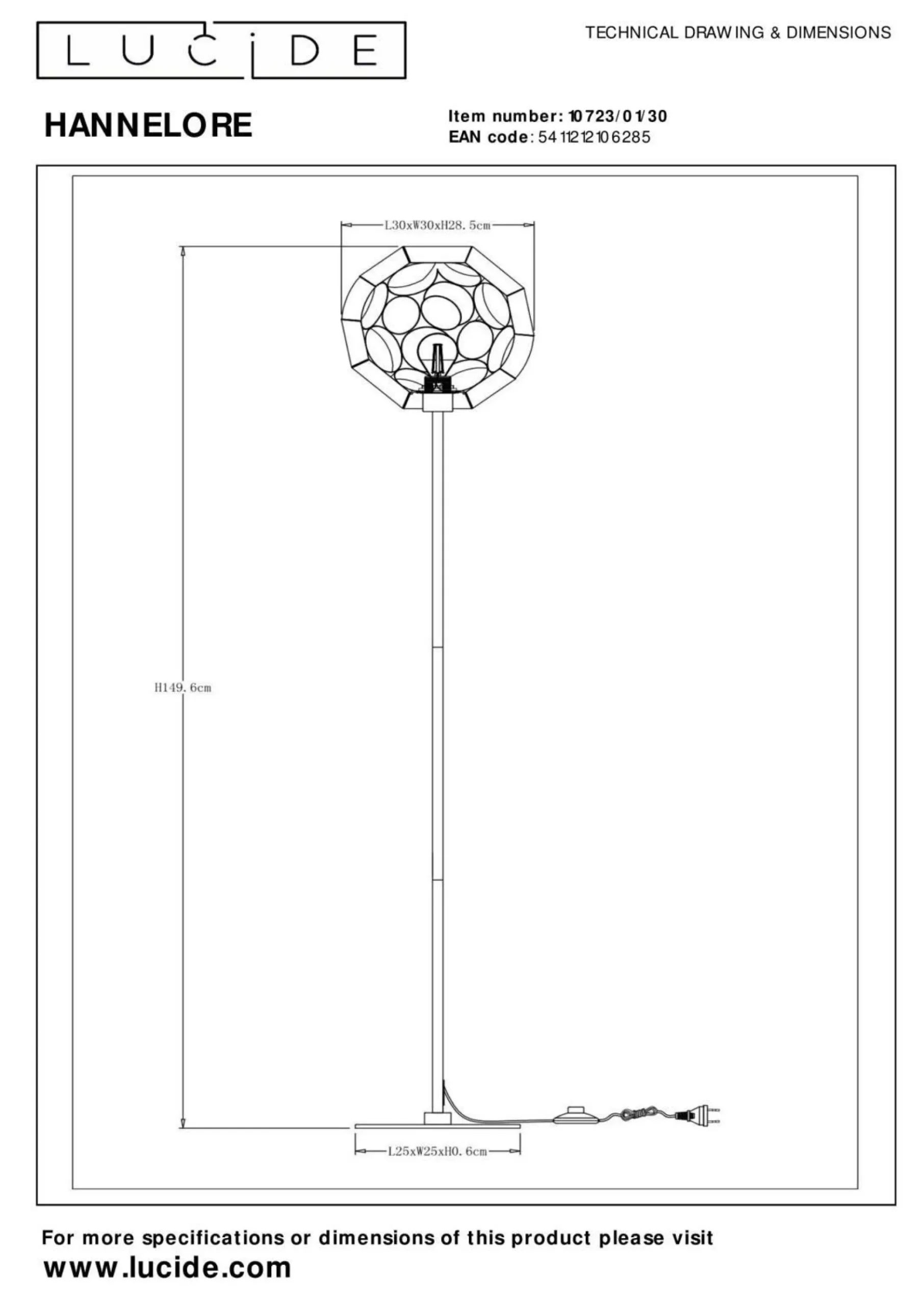 Discount Stehleuchte HANNELORE Stehleuchten|Stehlampen