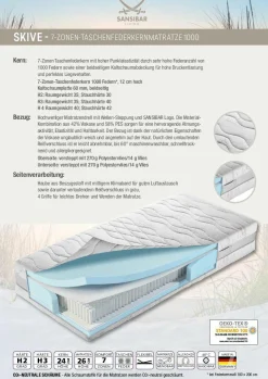 New Taschenfederkernmatratze SKIVE Matratzen & Lattenroste|Matratzen