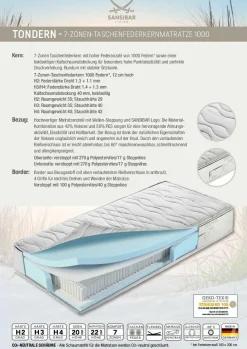 Discount Taschenfederkernmatratze TONDERN Matratzen & Lattenroste|Matratzen
