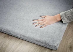 Sale Teppich PLUSH hellgrau Langflor Teppiche