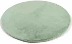 Sale Teppich PLUSH rund grün Langflor Teppiche
