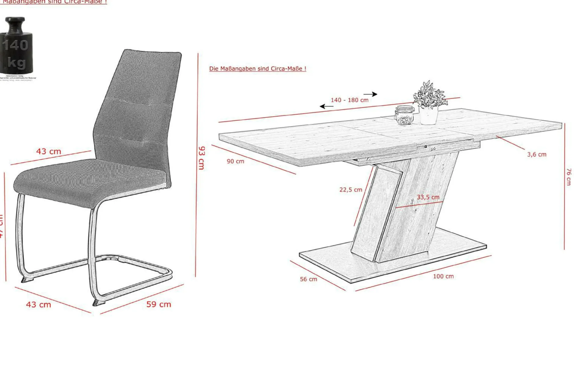 Online Tischgruppe JEANETTE Komplette Tischgruppen