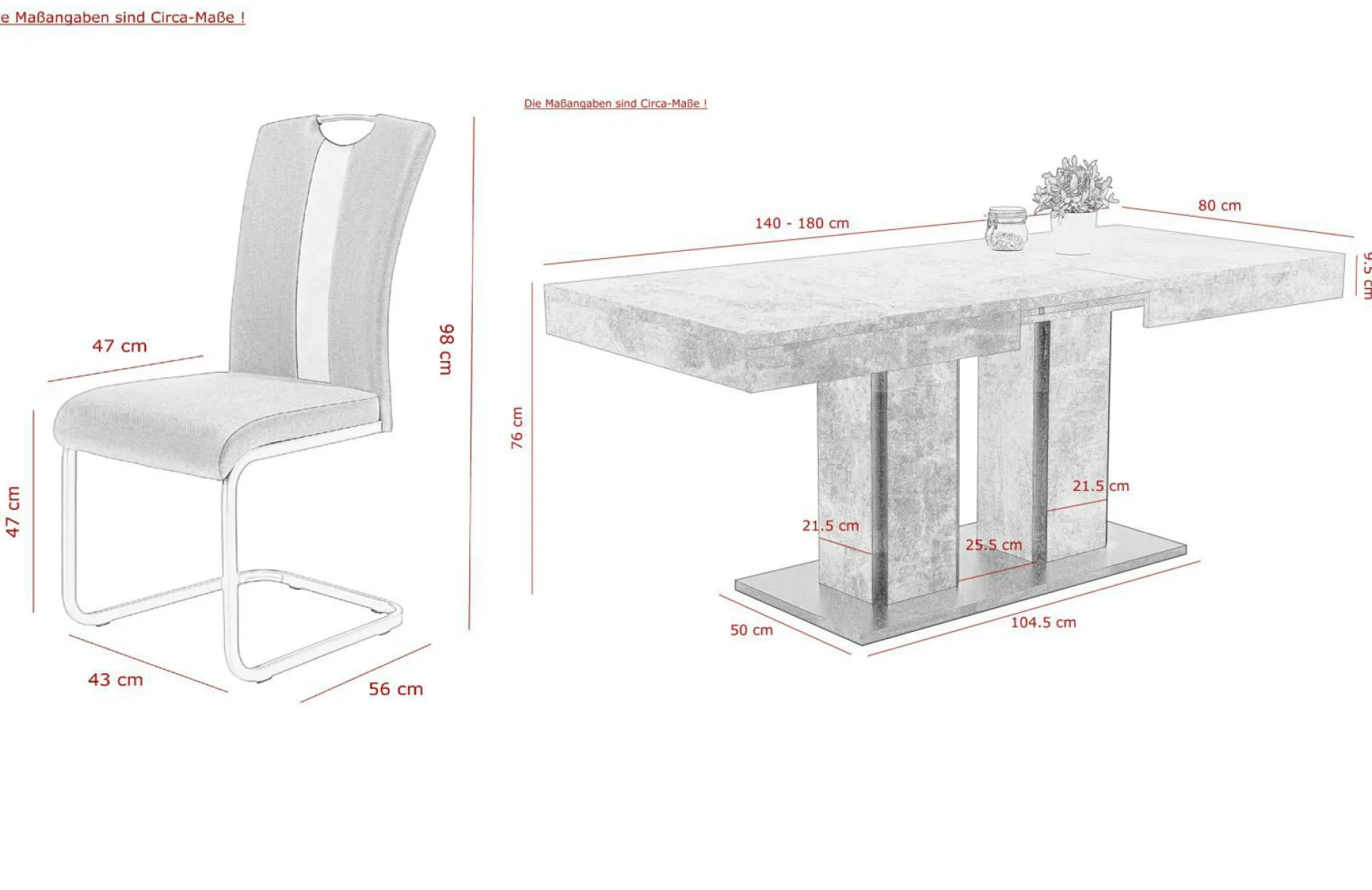 Hot Tischgruppe ROSE Komplette Tischgruppen
