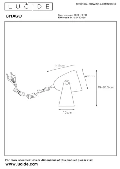 Outlet Tischleuchte CHAGO Schreibtischleuchten|Tischleuchten