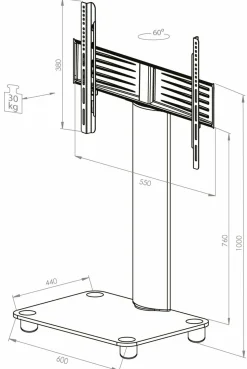 New TV-Standfuß Bilano Tv- & Mediamöbel|Tv - & Mediamöbel