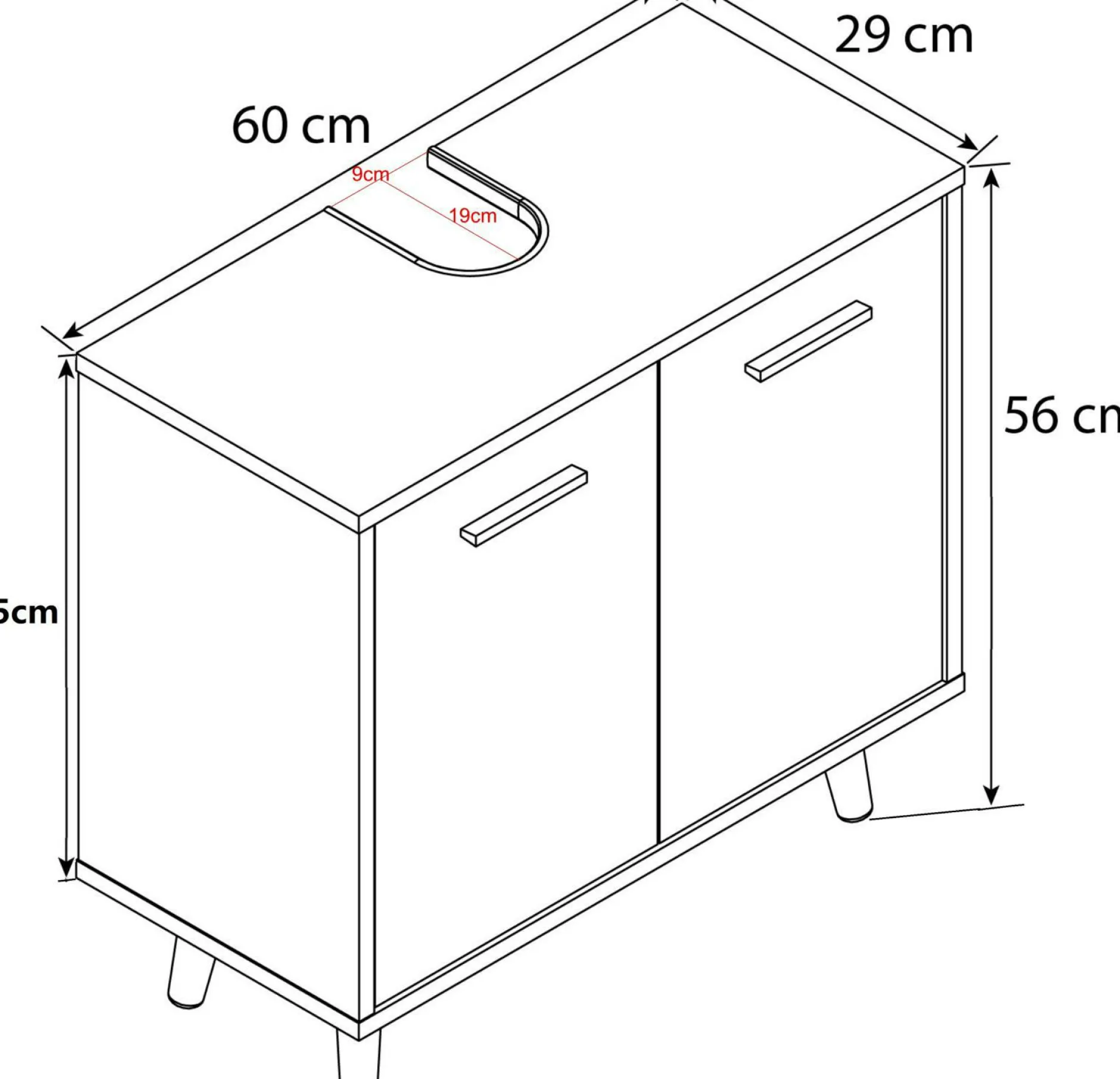 New Unterschrank LANDOS Waschbeckenunterschränke|Waschbeckenunterschränke
