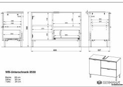 Outlet WB-Unterschrank MAURESA Waschbeckenunterschränke|Waschbeckenunterschränke