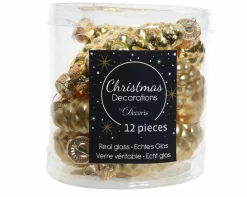 Weihnachtskugel-Box Zapfen HELL GOLD Baumschmuck|Weihnachtsdekoration