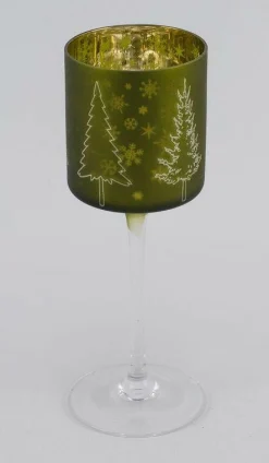 Discount Windlicht Tanne/Schneeflocke Kerzen