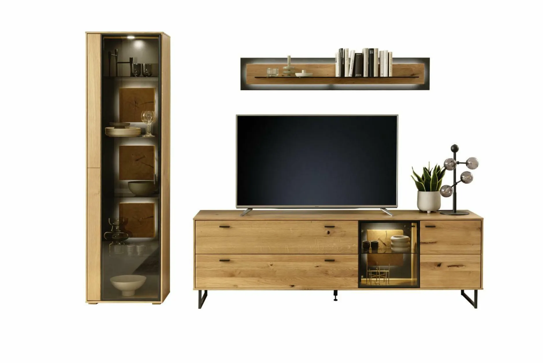 Discount Wohnkombination ASSINI Wohnwände|Wohnwände