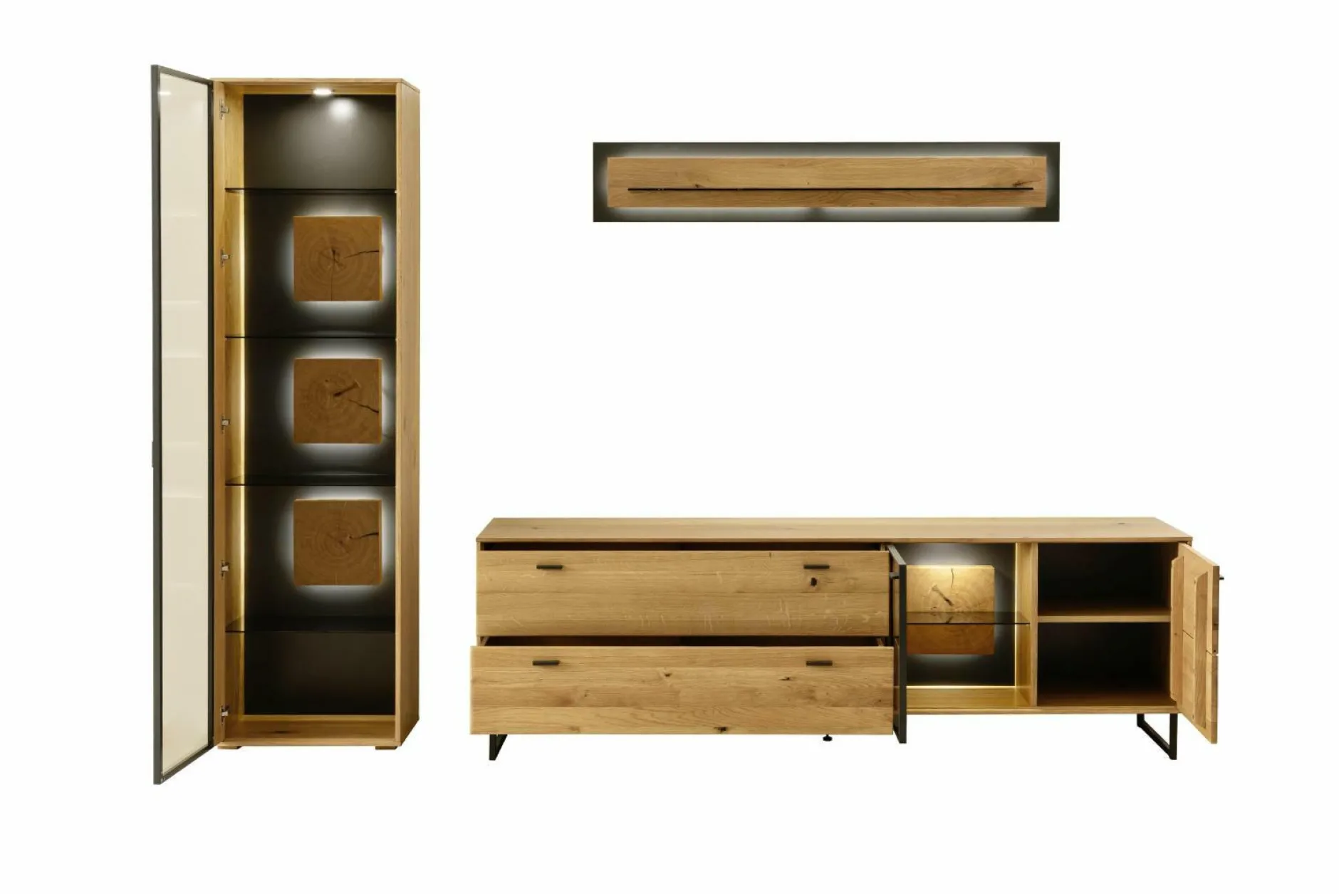 Discount Wohnkombination ASSINI Wohnwände|Wohnwände