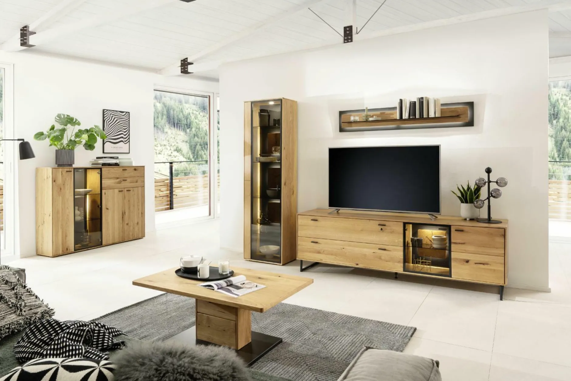 Discount Wohnkombination ASSINI Wohnwände|Wohnwände